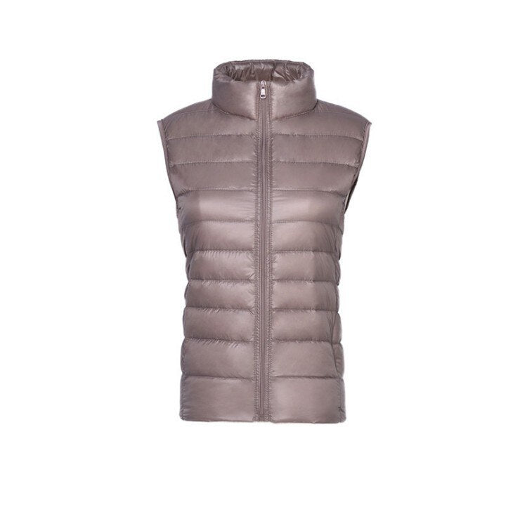 New Women Sleeveless Women's Ultra Light Down Vests Slim Jacket Girl Gilet Plus Lightweight Windproof Warm Waistcoat