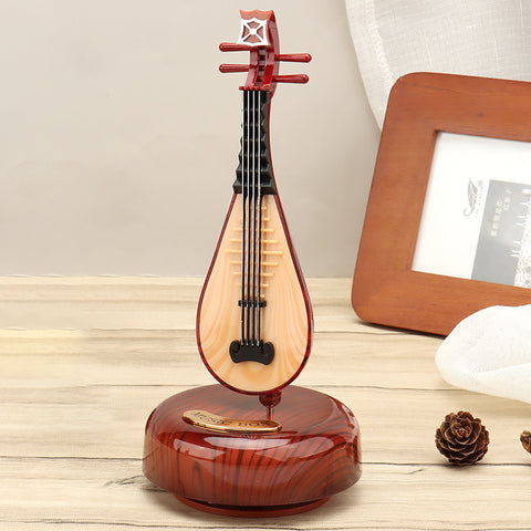 Rotating Music Box Guitar Violin Octave Box Birthday Gift Girls Holiday Gift Living Room Creative Ornaments