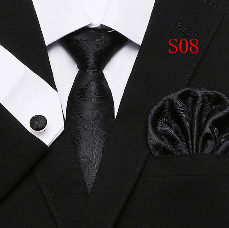 Tie Set Floral  Ties and Handkerchiefs Cufflinks Set