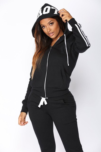 Crop Hoodies Sweatshirt Pants Sets