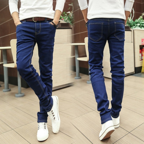 Men's Harem Jeans Fashion Men Washed Feet Shinny Denim Pants Hip Hop Sportswear Elastic Waist Pants