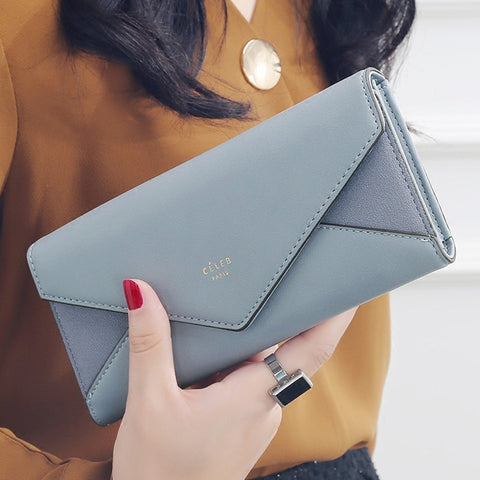 Style Envelope Designer Clutch Wallets For Women Hasp Pocket To Coin Card Holder Female Purses Long Wallet Ladies