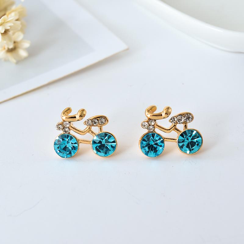 crystal Bike bicycle Cycle stud Earrings