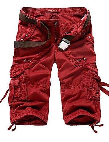 Hombre Cargo Shorts Pantalones - Un Color 