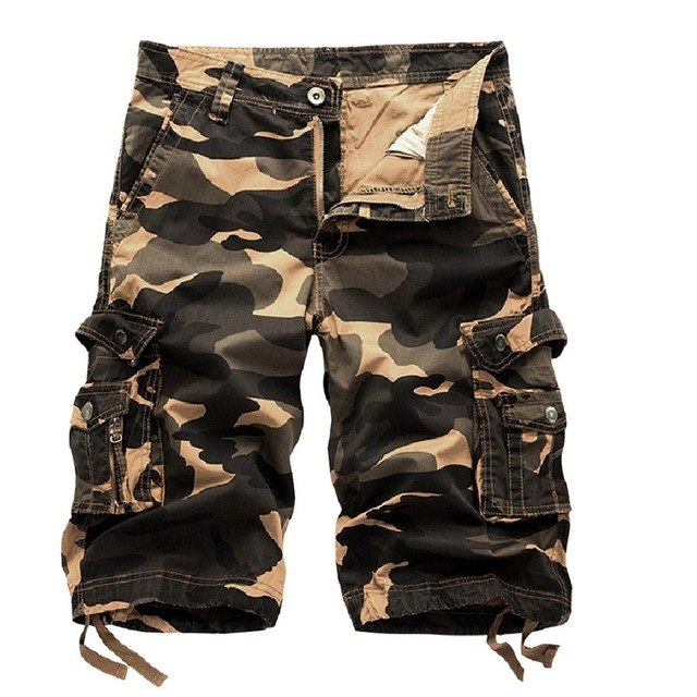 Pantalones cortos Cargo para hombre, pantalones cortos militares de camuflaje de alto diseño, prendas de vestir de verano para hombre, pantalones cortos casuales de camuflaje Cargo de Hip Hop para hombre