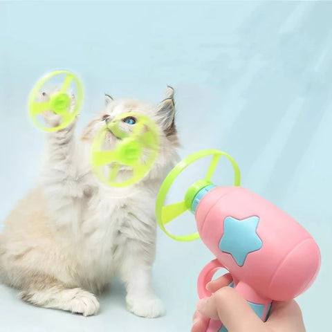 Children's Toys Luminous Bamboo Dragonfly Catapult Pistol Rotating Flash Flying Saucer New Fun Plastic Cat Toys Interactive Games Training Toys