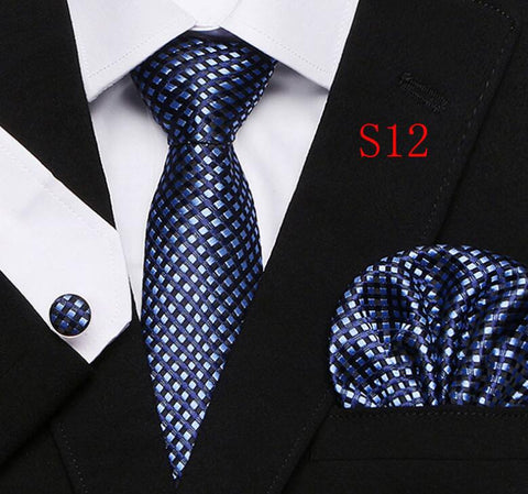 Tie Set Floral  Ties and Handkerchiefs Cufflinks Set