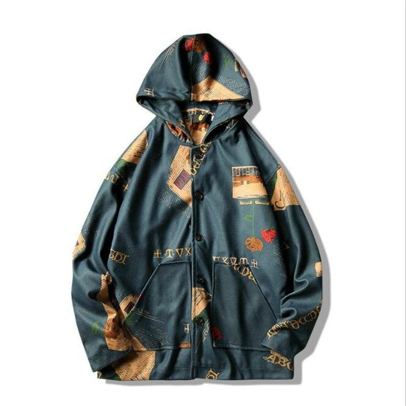 Privathinker INS Hooded Bomber Jackets Mens Streetwear Funny Print Windbreaker Male Korean Fashion Autumn Jackets Coats