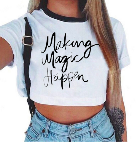 Summer Tops For Women  Streetwear Korean Kawaii Harajuku Vogue Best Friends T Shirt Aesthetic Crop Top Graphic Tees Women