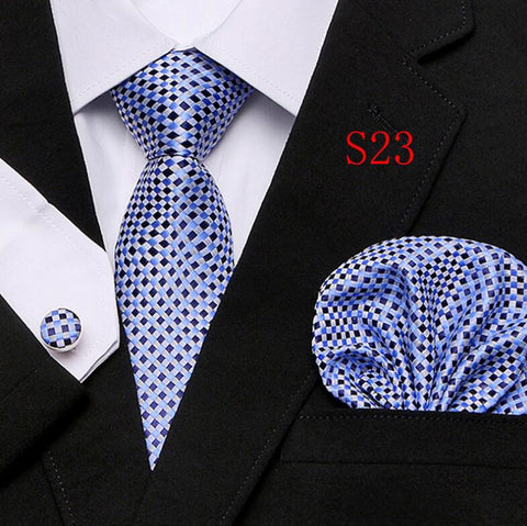 Tie Set Floral  Ties and Handkerchiefs Cufflinks Set