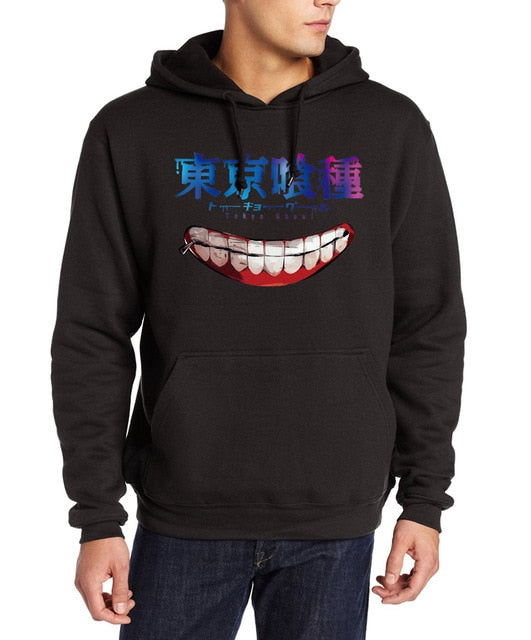 Sudaderas con capucha kpop Tokyo Ghoul para hombre, novedad, sudadera divertida de hip-hop, chándales harajuku informales de lana con capucha para Otoño e Invierno