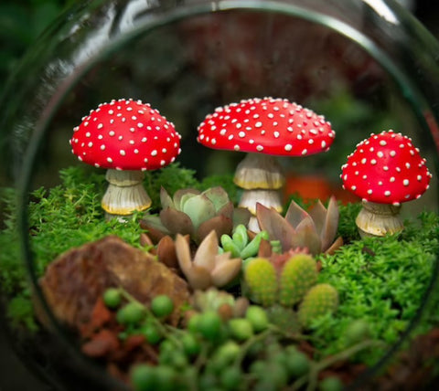 Garden Plant Luminous Mushroom Resin Ornament Decoration Mushroom for Garden