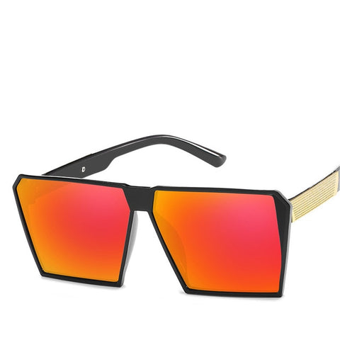 Gafas de sol cuadradas de gran tamaño Nuevas gafas de sol reflectantes Hombres Mujeres Gafas de sol