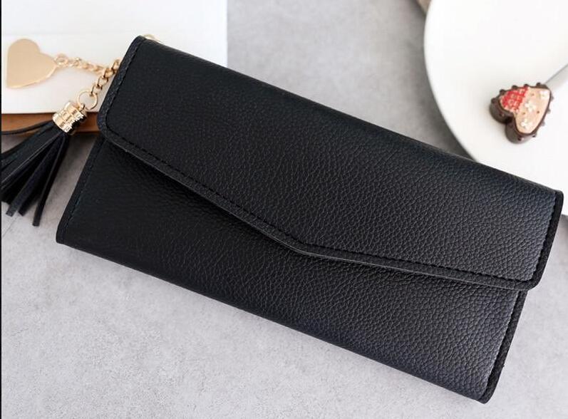 Brand Designer Coin Purses Leather Wallets Women Long Tassel Luxury Clutch Phone Wallets Female Credit Card Holder Money Bags