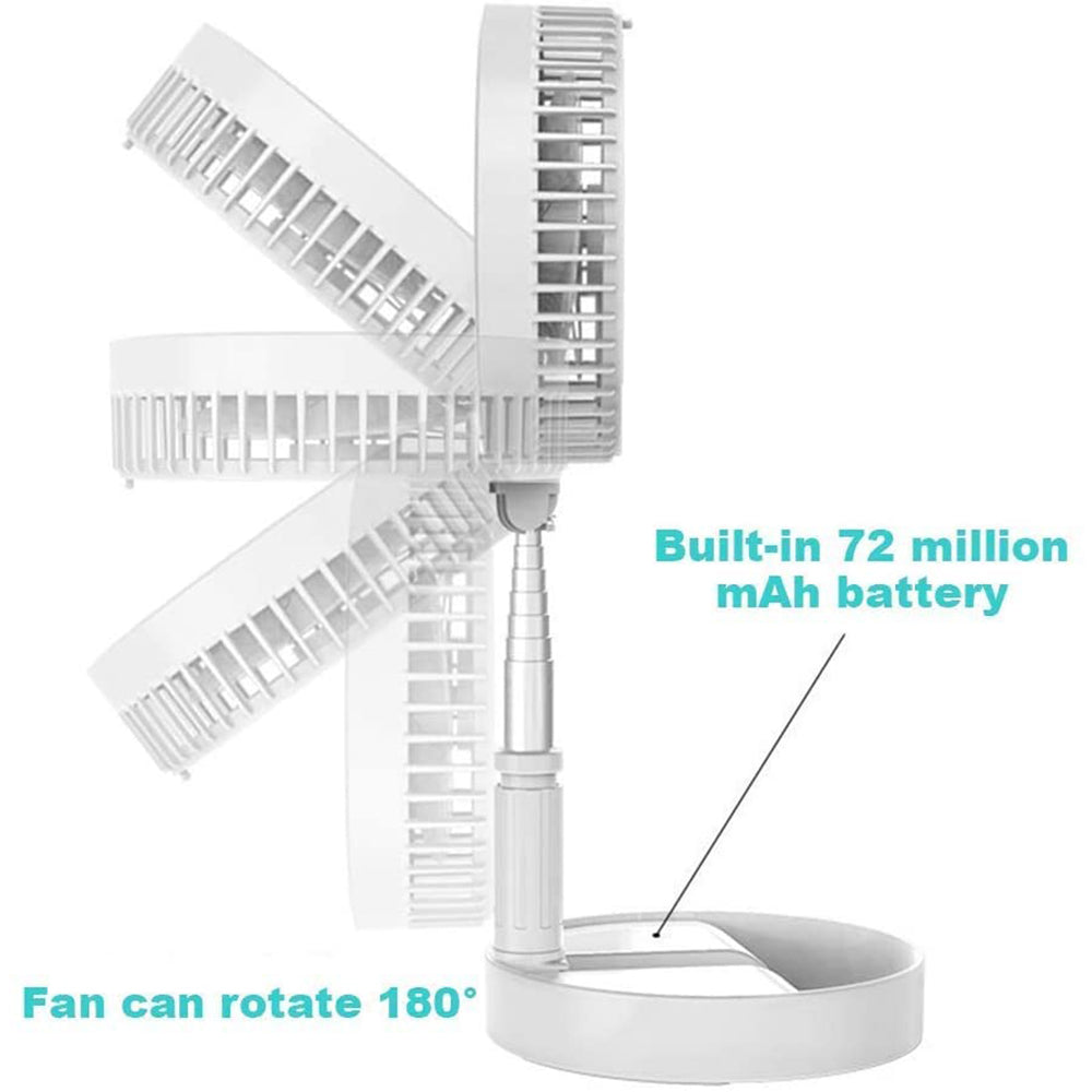 Home Desktop Telescopic Folding Electric Fan Dormitory Convenient USB Charging Floor Silent Electric Fan