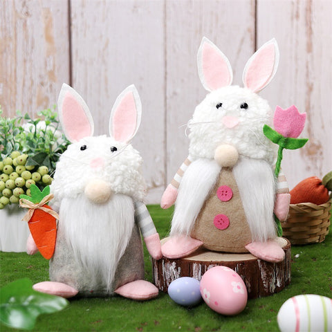 Nuevo Adorno de muñeco de conejito de Pascua, muñeco de Gnomo, decoraciones navideñas, regalos