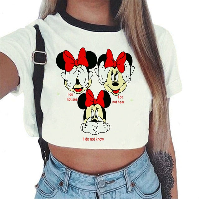 Summer Tops For Women  Streetwear Korean Kawaii Harajuku Vogue Best Friends T Shirt Aesthetic Crop Top Graphic Tees Women