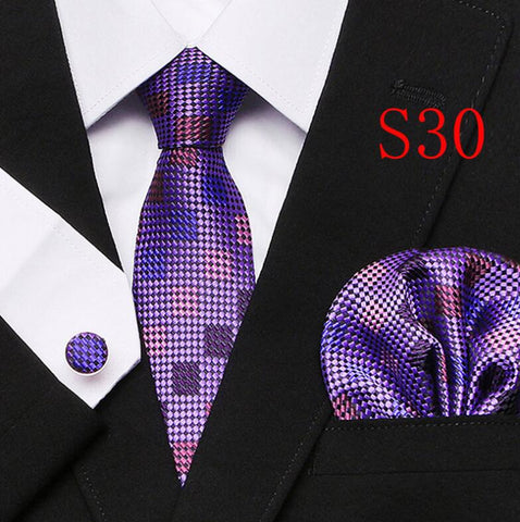 Tie Set Floral  Ties and Handkerchiefs Cufflinks Set