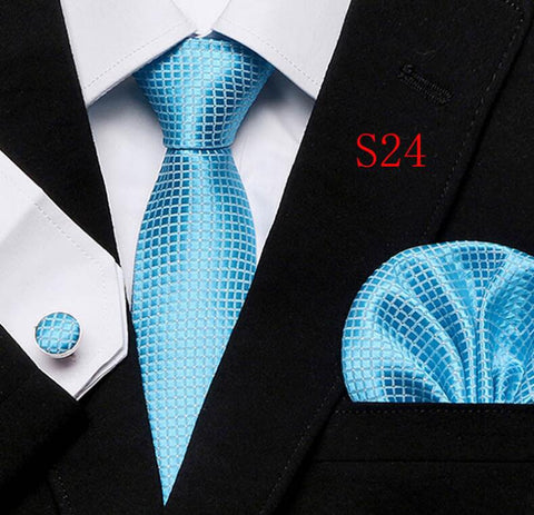 Tie Set Floral  Ties and Handkerchiefs Cufflinks Set