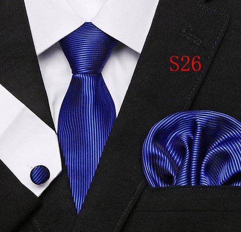 Tie Set Floral  Ties and Handkerchiefs Cufflinks Set