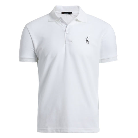 Polo de hombre, Polo informal de algodón con bordado de ciervos, Polo de manga corta para hombre, polo de gran cantidad para hombre