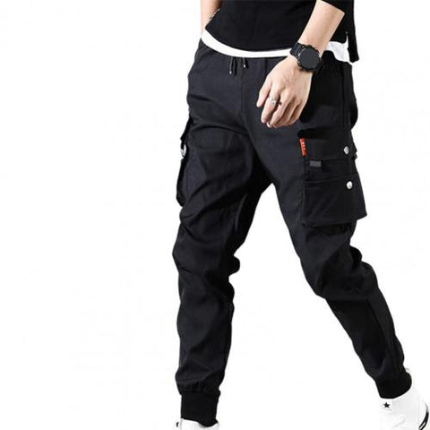 Pantalones de otoño para hombre, pantalones para correr estilo harén de Hip Hop, nuevos pantalones para hombre, pantalones Cargo lisos con múltiples bolsillos, pantalones de chándal estilo ceñido