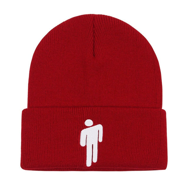 Gorro bordado Billie Eilish para mujer y hombre, gorros de invierno cálidos tejidos para mujer y hombre, gorros informales lisos de Hip-hop con puños