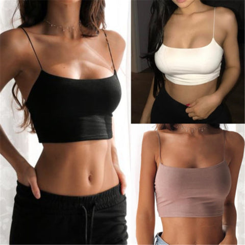 Nueva moda mujer Sexy Crop Tops sólido verano Camis mujeres Casual camisetas sin mangas chaleco sin mangas Crop Tops blusas 