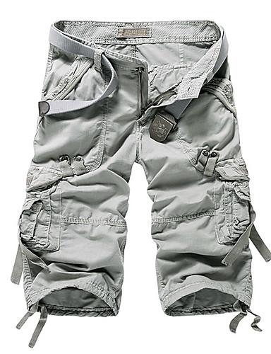 Hombre Cargo Shorts Pantalones - Un Color 