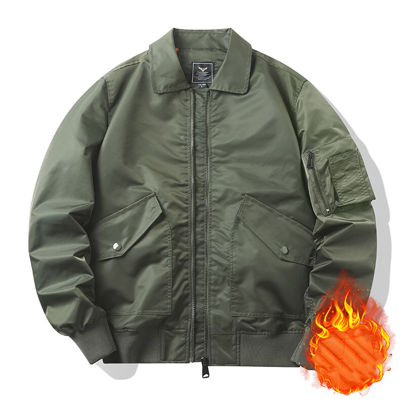 Nueva chaqueta Bomber de invierno para hombre, abrigo de la Fuerza Aérea de piloto Ma1 de béisbol con cuello vuelto, chaquetas de abrigo gruesas y cálidas para otoño, 4XL 