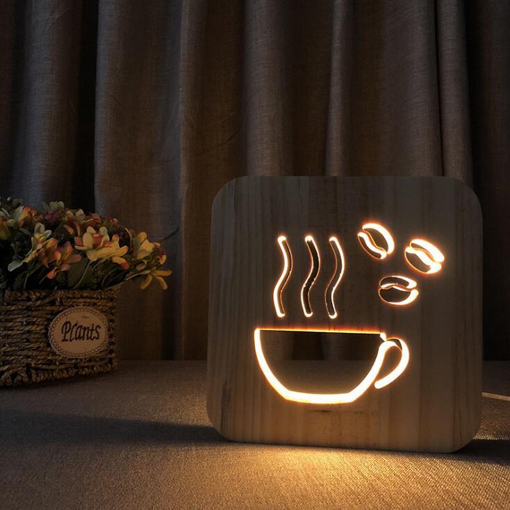 Elefant 3D LED Holz Nachtlicht 3D Illusion Luminaria Baby Lampe Geschenke Für Kinder Geburtstag party chambre bebe Lampe decor drop schiff