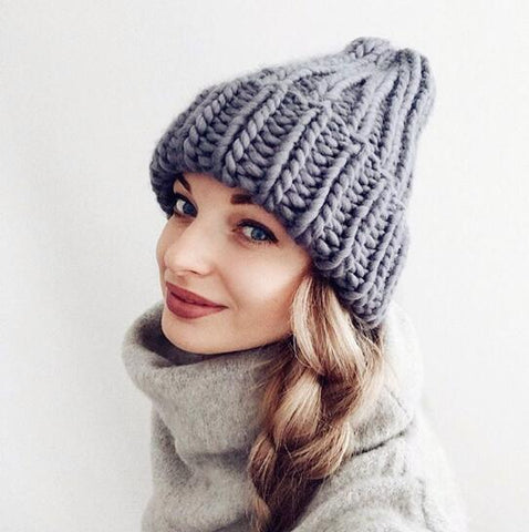 Winter Frauen Hut Neue Herbst Faux Pelz Weibliche Warme Kappe Gestrickte Beanie Mädchen Hüte Frau Motorhaube Femme Chunky Dick Stretchy hüte 