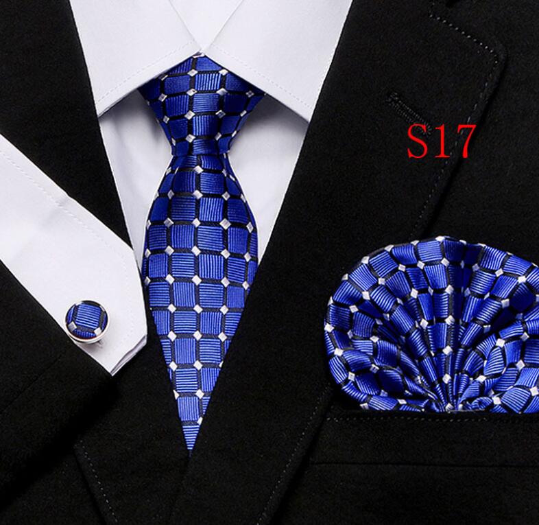 Tie Set Floral  Ties and Handkerchiefs Cufflinks Set