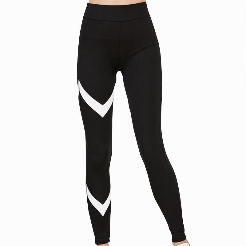 Schwarz-weiße Patchwork-Leggings für Sportkleidung 