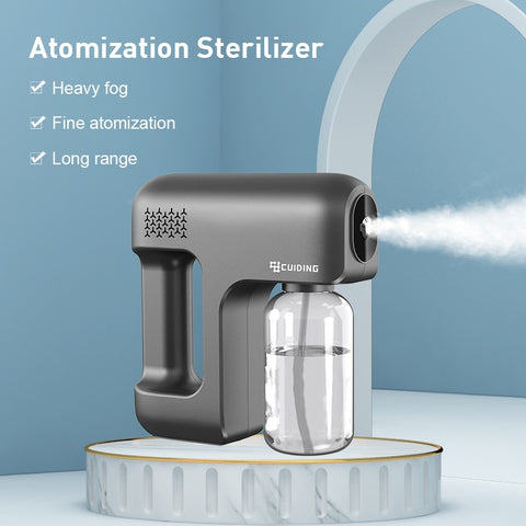 Neue 380ML Drahtlose Desinfektion Spray Handheld Tragbare USB Aufladbare Nano Zerstäuber Hause Lila Licht Sterilisation Spray