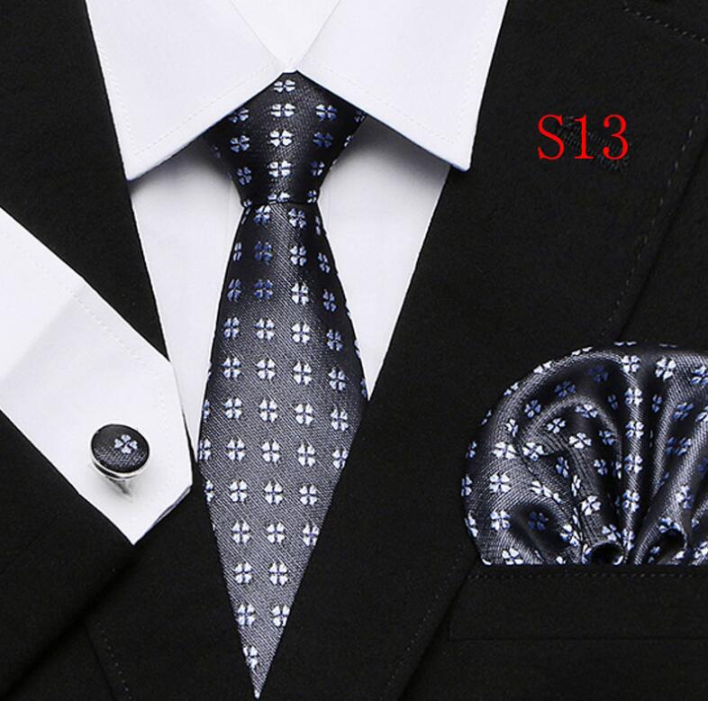 Tie Set Floral  Ties and Handkerchiefs Cufflinks Set