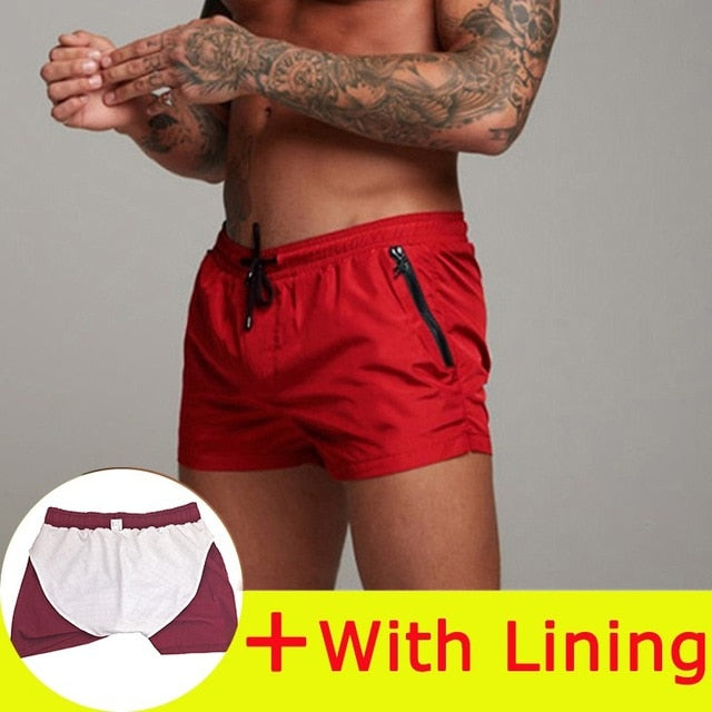 Neue Herren Badeanzug Sexy Bademode Männer Schwimmen Shorts Männer Briefs Strand Shorts Sport Anzüge Surf Board Shorts Männer Badehose 