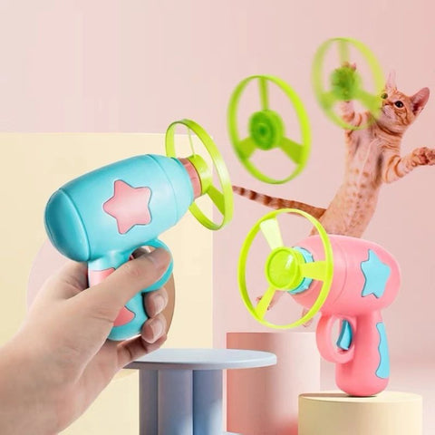 Children's Toys Luminous Bamboo Dragonfly Catapult Pistol Rotating Flash Flying Saucer New Fun Plastic Cat Toys Interactive Games Training Toys