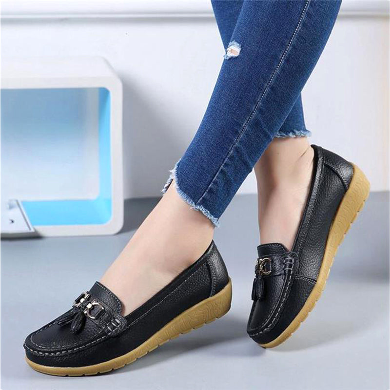 Spring Flats Women Shoes Loafers Genuine Leather Women Flats Slip On Women's Loafers Female Moccasins Shoes