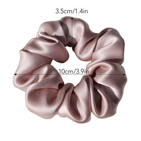 Pure Silk Large Scrunchies Ropes Hair Bands Ties Elastics Ponytail Holders for Women Girls Hair Accessories 19 Momme 3.5CM