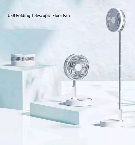 Ventilador eléctrico plegable telescópico de escritorio para el hogar, práctico ventilador eléctrico silencioso con carga USB para dormitorio