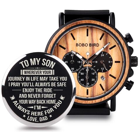 Reloj para hombre con grabado Personal, regalo de cumpleaños familiar gratuito para hijo, papá, marido, relojes de pulsera de cuarzo, reloj de pulsera masculino con logotipo 