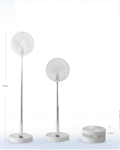 Home Desktop Telescopic Folding Electric Fan Dormitory Convenient USB Charging Floor Silent Electric Fan