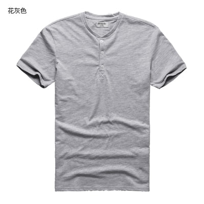 Henry collar casual Metrosexual men slim new brand top tees