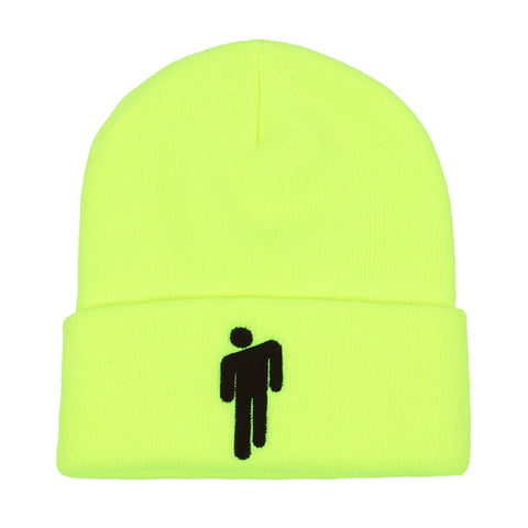 Gorro bordado Billie Eilish para mujer y hombre, gorros de invierno cálidos tejidos para mujer y hombre, gorros informales lisos de Hip-hop con puños