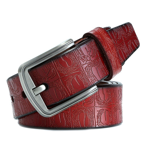 Pin Buckle Genuine Leather Cowhide Belt Jeans Belts For Men