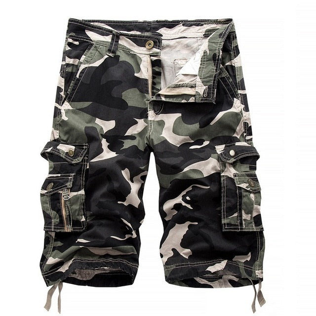 Pantalones cortos Cargo para hombre, pantalones cortos militares de camuflaje de alto diseño, prendas de vestir de verano para hombre, pantalones cortos casuales de camuflaje Cargo de Hip Hop para hombre