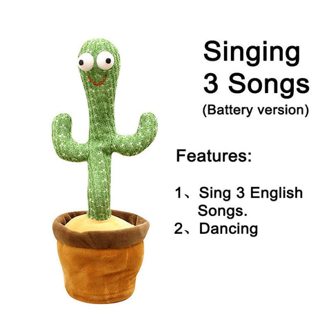 Cactus bailando, juguete de peluche electrónico, muñeco de peluche suave, Cactus para bebés que puede cantar y bailar con voz, juguete interactivo Bled Stark para chico 