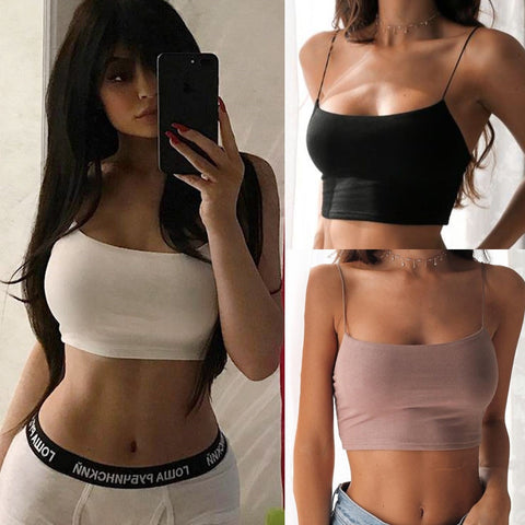 Nueva moda mujer Sexy Crop Tops sólido verano Camis mujeres Casual camisetas sin mangas chaleco sin mangas Crop Tops blusas 