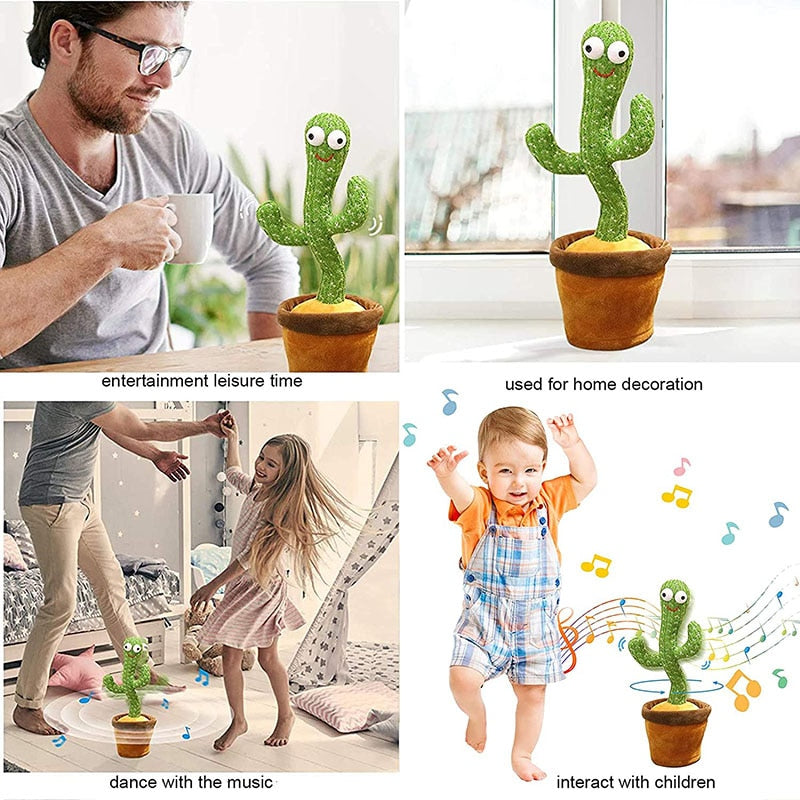 Cactus bailando, juguete de peluche electrónico, muñeco de peluche suave, Cactus para bebés que puede cantar y bailar con voz, juguete interactivo Bled Stark para chico 